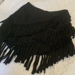 Endless Rose Tassel Mini Skirt in Black Size S Small
